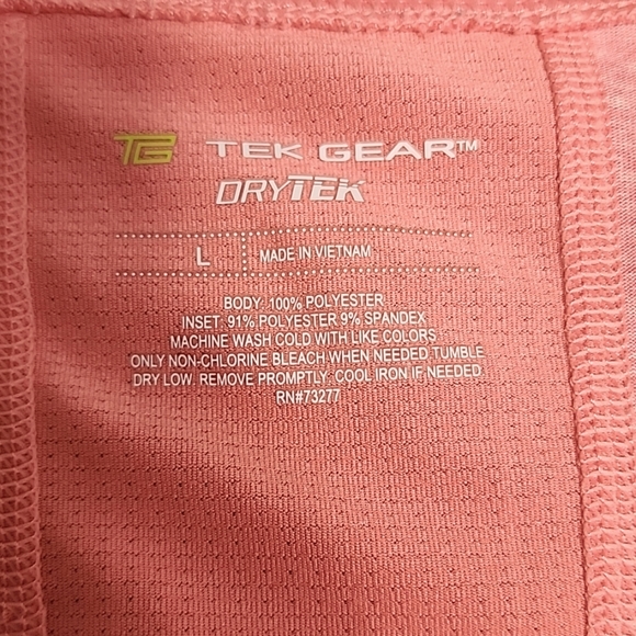 Tek Gear DryTek women's short Sleeve athletic top. Size L - Picture 2 of 6